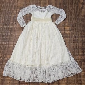 Girls Lace Dress - Off White Flower Girl Dress